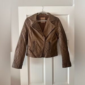 BB Dakota Tan Long Sleeve Moto Jacket